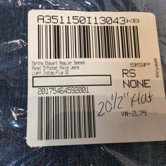 Martha Stewart Regular Seamed Panel 5-Pocket Ankle Jeans 22W - Picture 10 of 11